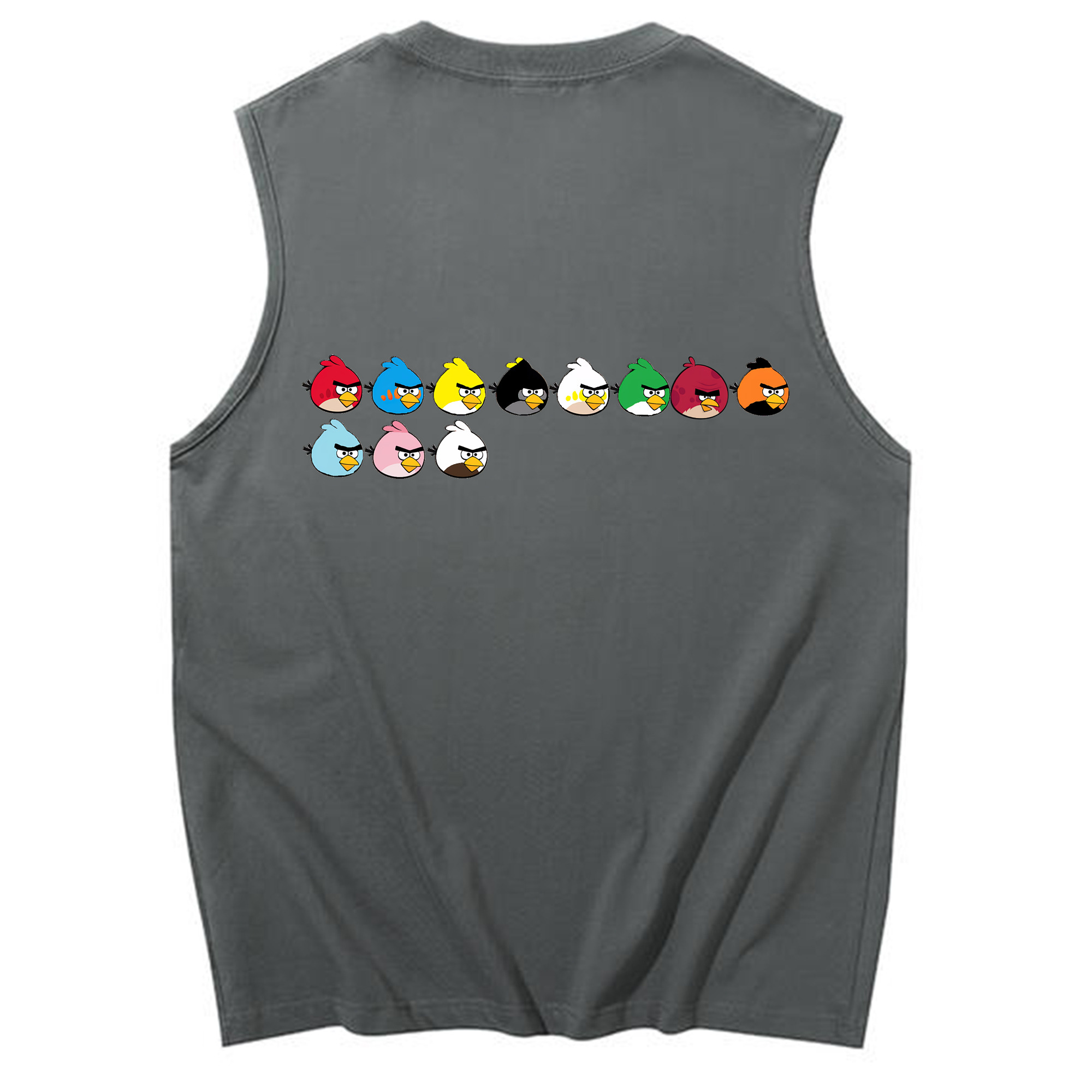 （画像用） Angry Birds アングリーバード コットン100％タンクトップ（背面プリント）